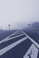 Beautiful foggy landscape with the road in Bavaria, Germany