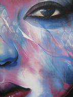 Graffiti Street Art face drawing