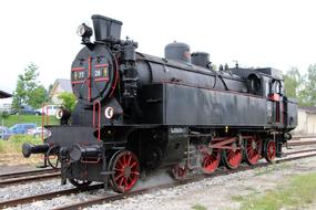 black locomotive as an exhibit