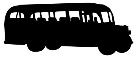 classic long bus silhouette drawing