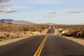 Nevada Desert Road yellow lines