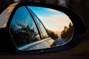 Mirror Car Road rain