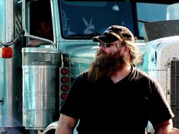 cool bearded truck Driver, Usa, California