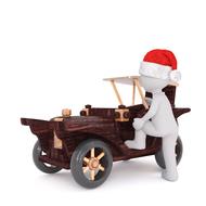 driver of a vintage car as a 3d model