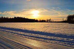 Solar Sunshine snow road