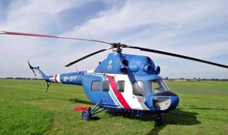 the helicopter is preparing to fly