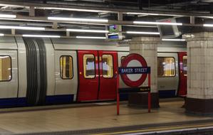 train on the metro station in London, England