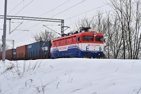 Colorful Train Snow