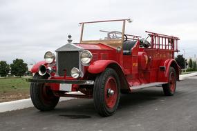 vintage fire system on the road