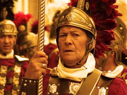 People in Roman soldier costumes on Arde Lucus in Lugo, Galicia, Spain