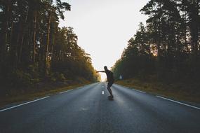 Guy road Skateboarding