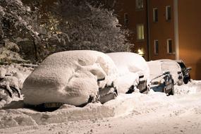 Snow Street Cars road