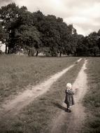 Human Child Girl in countryside