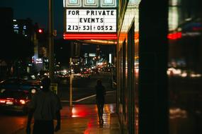 night signs on a dark street