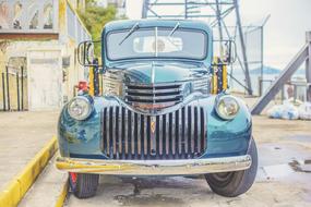 old blue shiny truck