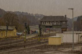 Raining Railway Station