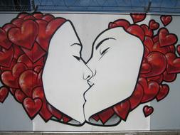 Graffiti Kissing couple Street Art