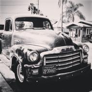 Old Vintage Car monochrome photo