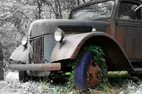 old abandoned car after an accident