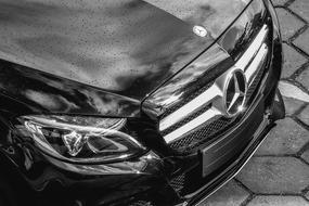 Black And White photo of black luxury Car