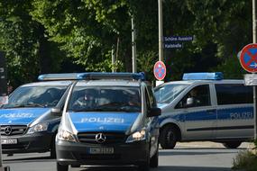 police cars on road