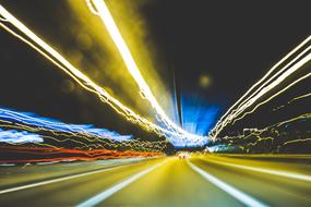 highway with cars at night