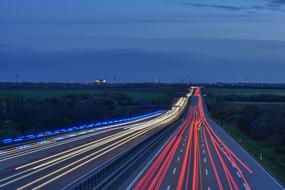 Long Exposure photo of Highway lights