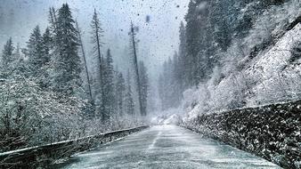 Winter Heavy Snow Road