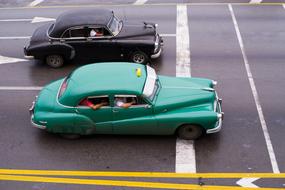 Old Transportation Cars on road