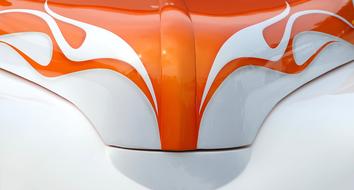 fiery car hood design