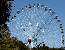 landscape of Ferris Wheel Amusement Cars