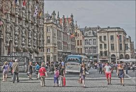 Tourism People on Square