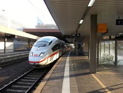 high-speed train near the railway platform