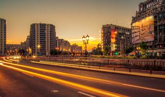 City Buildings Road lights