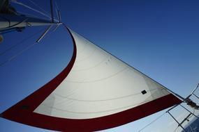 sail on the mast, bottom view