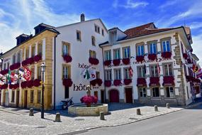 Colourful Architecture Building street in town