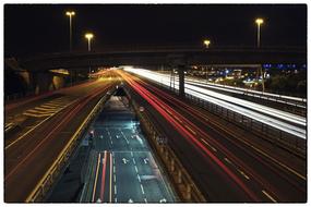 Long Light Trails at Night Time