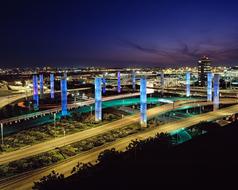 international Airport Lights at night, usa, california, Los Angeles