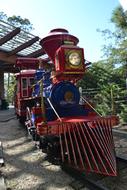 Hermann Park Children's Railway, retro locomotive on narrow gauge railway, usa, texas, houston