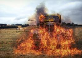 Old Rusted Truck burning