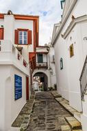 street with traditional architecture on Skopelos island