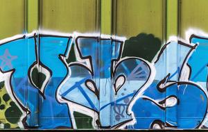 blue Graffiti Abstract