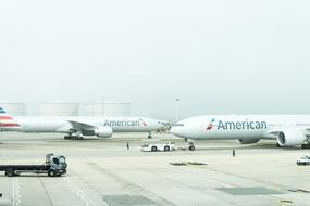 two american airlines Airplanes in Airport