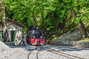 Train on Changing Line Railway