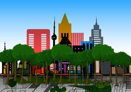 clipart of architecture city