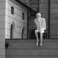 Street Art Statue Sitting