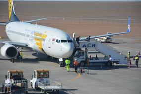 airplane on the runway on a sunny day