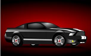 ford mustang shelby auto side view, drawing