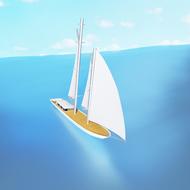 white sailboat in the blue ocean