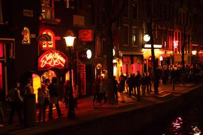 Red Light District, De wallen, at night, netherlands, Amsterdam